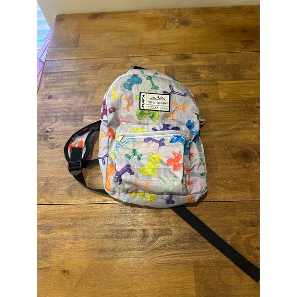 Kavu Balloon Dog Zoo Mini Bag Rare Backpack Petite Pack colorful grey - Picture 1 of 8